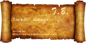 Tarkó Babett névjegykártya